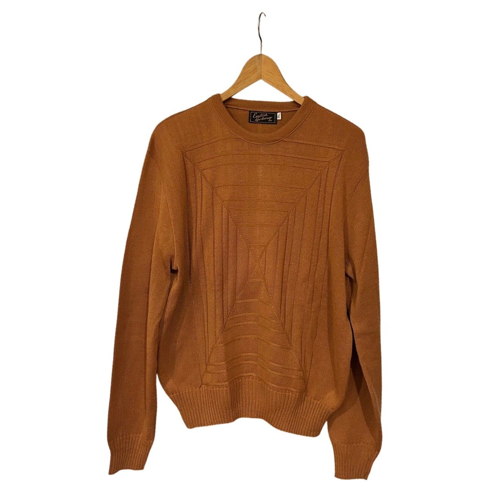 ENGLISH SPORTSWEAR SZ XL SWEATER VINTAGE‎ Creslan Acrylic modern hipster block